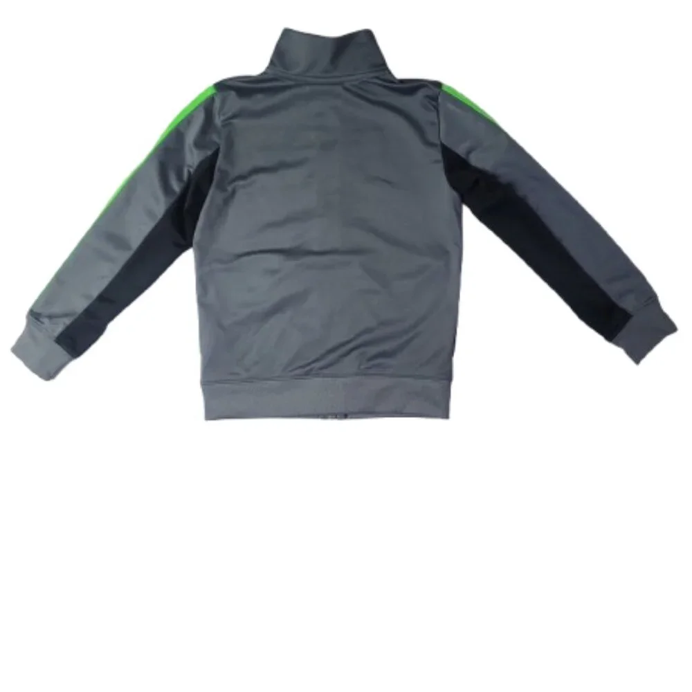 Nike Boys Track Jacket Size 6 Gray Green Full Zip Athletic Jacket